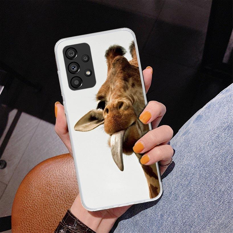 Cute Cartoon Giraffe Animal Phnoe Case for Samsung Galaxy A17 A37 A57 A16 A26 A36 A56 A15 A14 A13 A55 A54 A53 A35 A34 A33 A25 A2