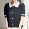 Navava Women Ice Cool Thin Collared Short Sleeve Knit Tee Nk3063