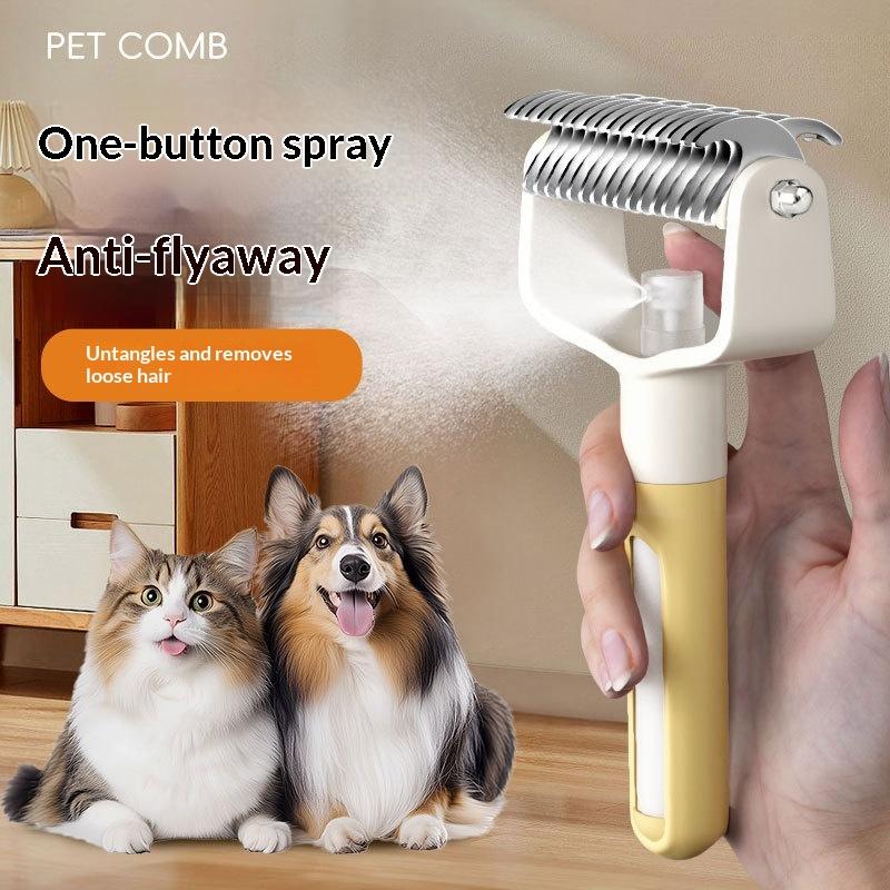 Stainless Steel Pet Spray Comb Self-Cleaning Pet Opening Knots Hair Remove Comb Dogs Cats Grooming Clean Tools Accessories