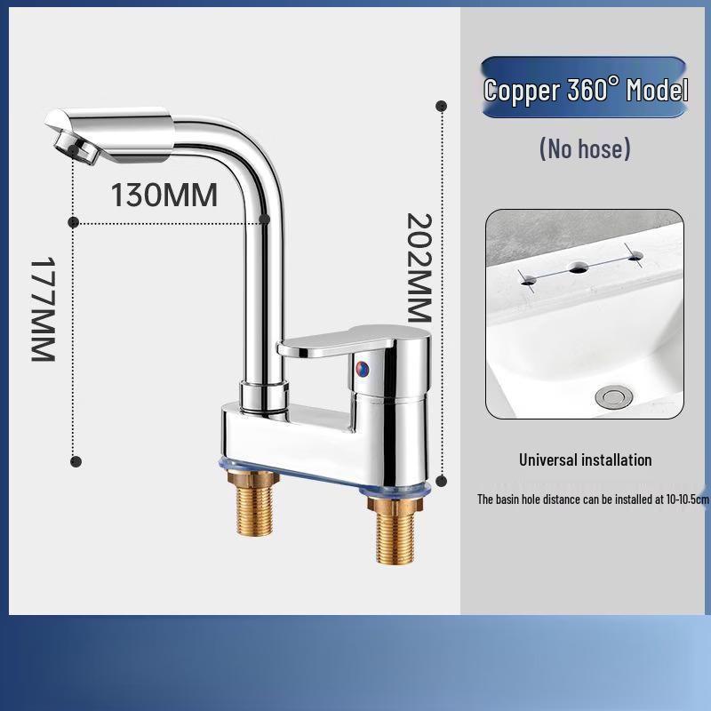 Mei Tiao Dual-Hole Basin Mixer Faucet No Inlet Pipe