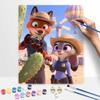 Disney Zootopia Nick and Judy Digital Oil Painting Art Kit Hand Painted Home Decor