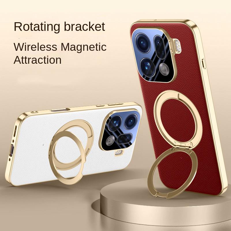 Drehbarer Metall-Magnet-Halter Halter Linsenfolie Schutz Hülle Für OPPO Find X9 Pro find x9 Schlanke Lederhülle