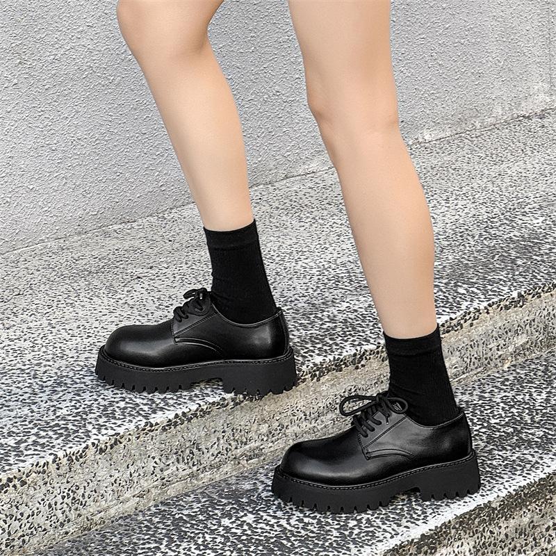 British classic men's trendy shoes platform heightening round head retro style high-end business leather shoes 9265-K