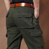 Pánské jarní cargo kalhoty - Silné, volné, s rovnými nohavicemi, s více kapsami, nadměrná velikost, čistě bavlněné kalhoty