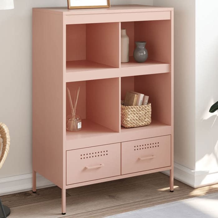 VidaXL Buffet Haut, Armoire avec Pieds et Compartiments, Meuble de Rangement, Organisateur de Salle de Séjour, Rose 843103