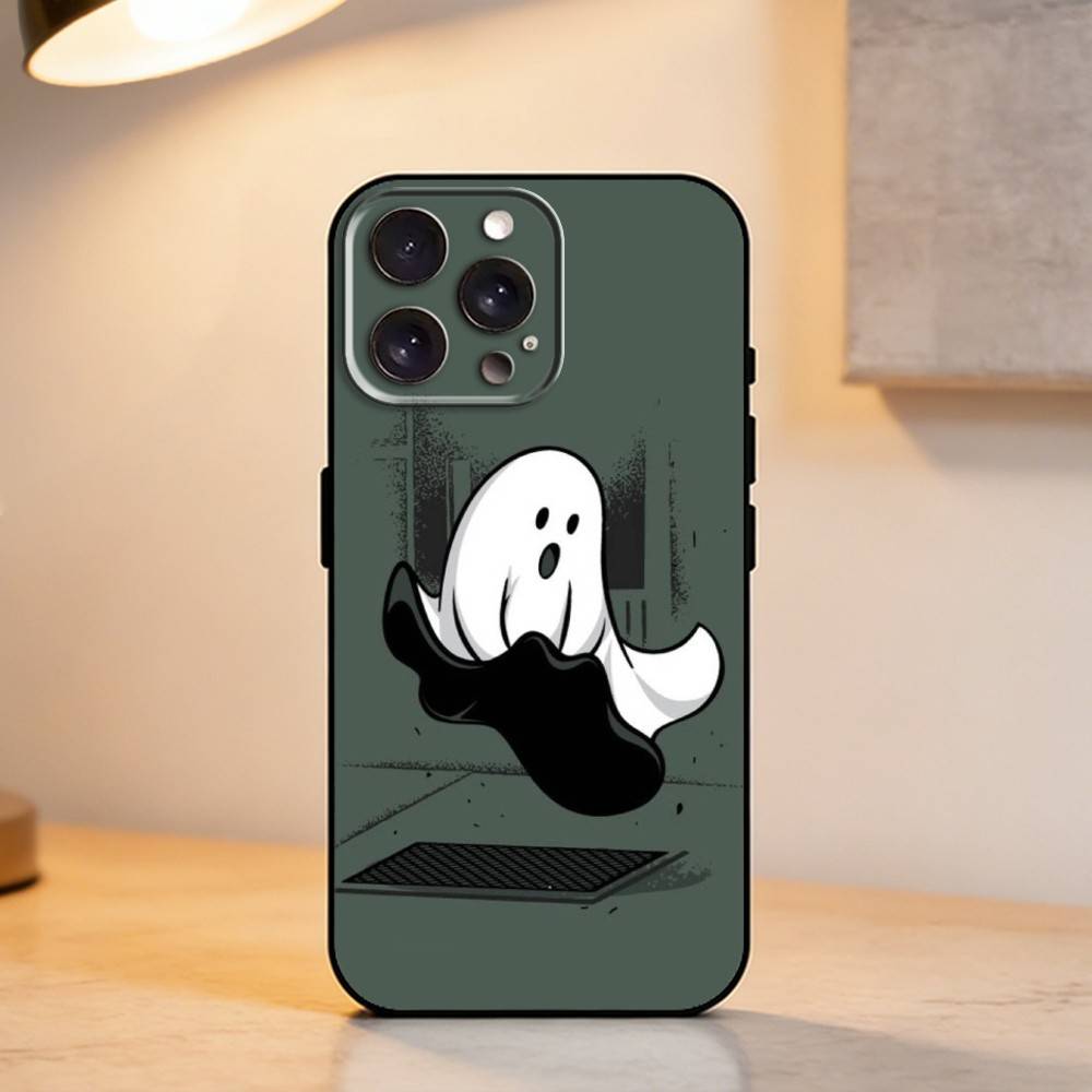 P-Playful G-Ghost    Phone Case For iPhone 17,16,15,14,13,12,11 Plus,Pro Max,XS,Soft Silicone Black Cover