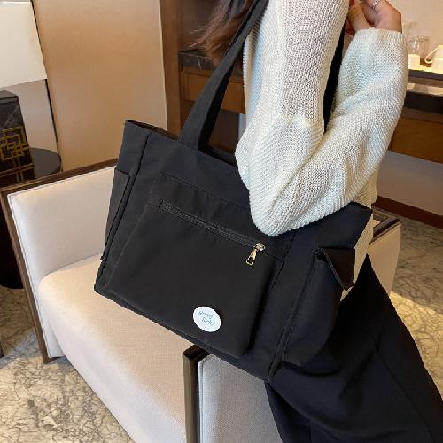 Shoulder Bag Female Large-capacity All-match Canvas Bag Student Simple Handbag Casual Messenger Bag Tutoring Bag Mommy Bag