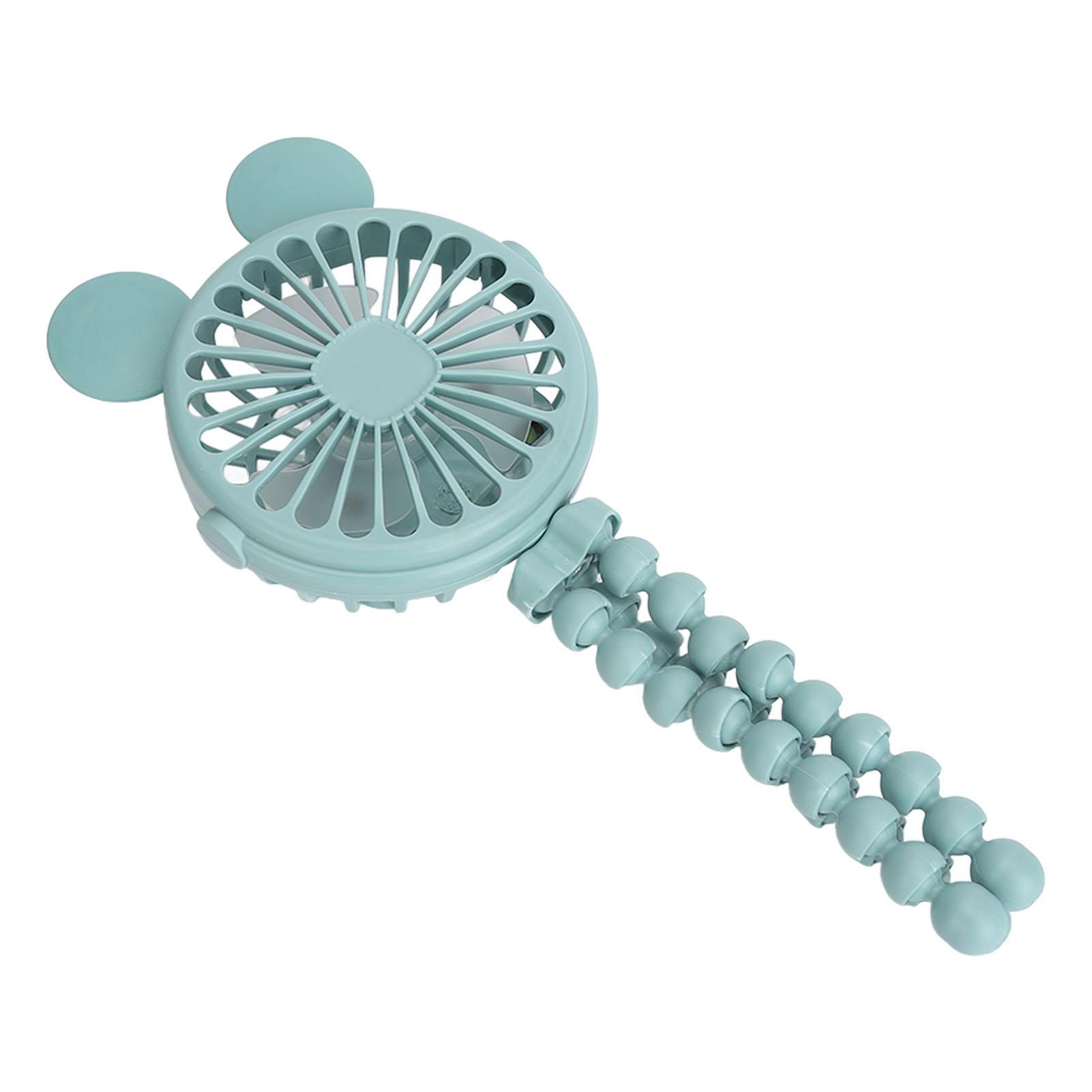 Flexible Tripod Fan Round Shaped 3 Wind Gears LED Night Light Portable Stroller Fan for Desktop