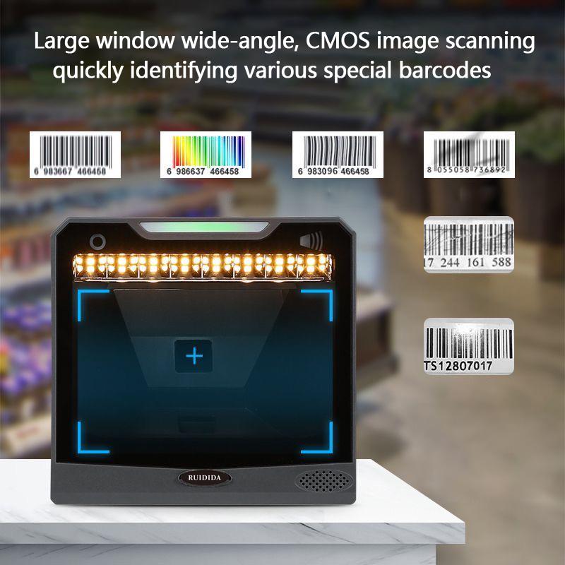 Platform Barcode Reader Desktop Bar Scanner 1D 2D Hands-Free Code Scanner DM PDF 417 QR Wired Code Reader