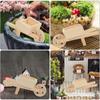 Miniatur-Schubkarre, Gartenwagen aus Holz, Puppenhaus-Zubehör, Mini-Sandwagen, Möbel, Garten, Mikro-Landschaft, dekorative Ornamente, 2er-Set