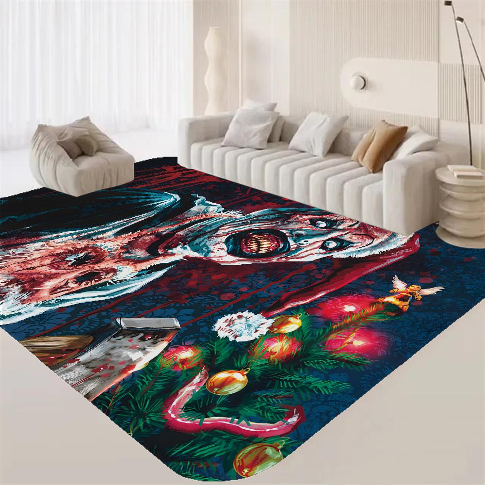 T-Terrifier 3 Skräck Clown Film Badmat Barnrum Sovrumsdekoration Balkong Halkfri Dörrmatta Vardagsrum Alfombra