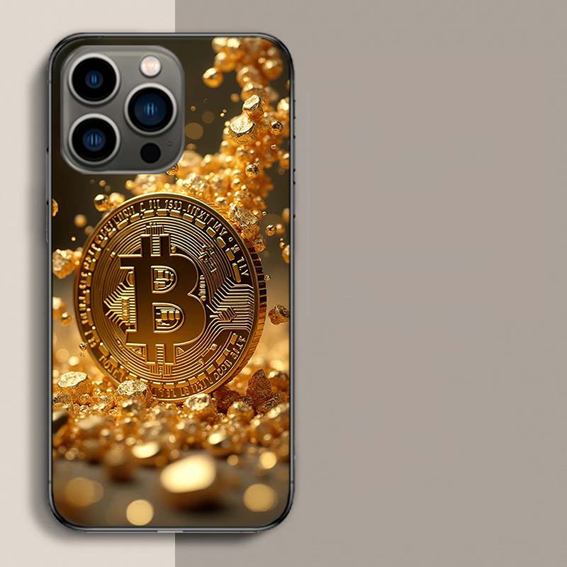 Bitcoin Money Phone Case For Iphone 17 Air 15 Pro 14 Plus 16 Pro Max 17E 16E 12 13 Mini 11 Cover Cute Fundas