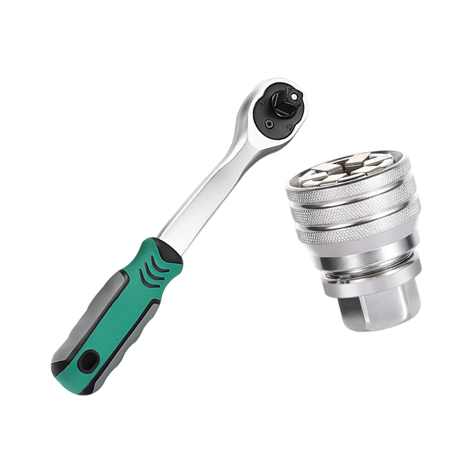 

Ergonomic Adjustable Socket 10-19mm 72 Tooth Ratcheting Wrench Spanner Enhancing Grip 3/8 Drive For Home Automotive Use 1