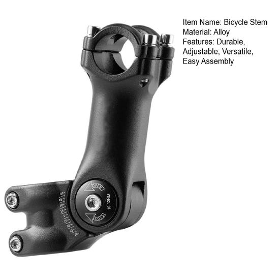 Στέλεχος τιμονιού ποδηλάτου ± 60 μοιρών Ρυθμιζόμενος σχεδιασμός εξαγωνικής οπής Ανθεκτική εύκολη συναρμολόγηση Ταιριάζει σε τιμόνια 31,8 mm Σωλήνες 28,6 mm για ποδήλατα δρόμου MTB