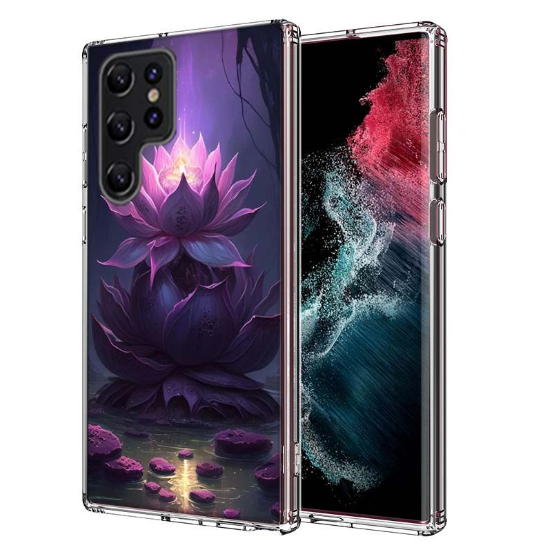 

Buddhist Fire Lotus Capa Phone Case For Samsung S26 Ultra S25 Edge Galaxy S23 S21 S20 S24 FE S22 S10 Plus Cover Clear TPU Shell Samsung S20 FE