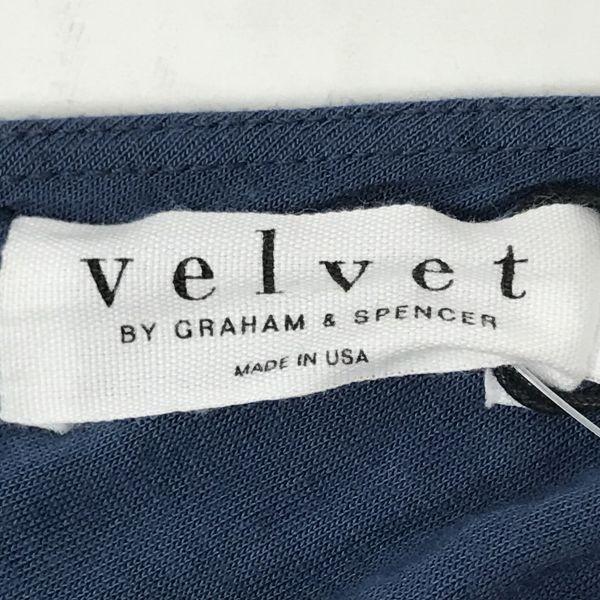 USA Samt Graham & Spencer Wickelkleid Langarm S Blau Marine(GEBRAUCHT)