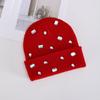 New knitted hat European and American fashion butterfly rhinestone thermal cover wool hat