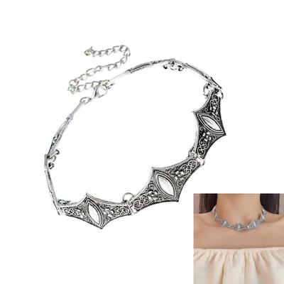 Bohemian Inspired Layered Chain Necklace With Antique Detailing Adjustable Length Neckchain Jewelry For Casual Style