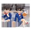 1 Pc Anime Detective Conan Action Figures Cute Sitting Posture Reading Book Detective Phone PVC Model Collection Kid Gift Toy