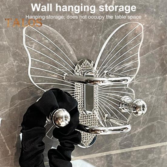 Transparent Hook Strong Load-bearing Butterfly Shape Simple Installation Self Adhesive Key Towel Hook Storage Rack