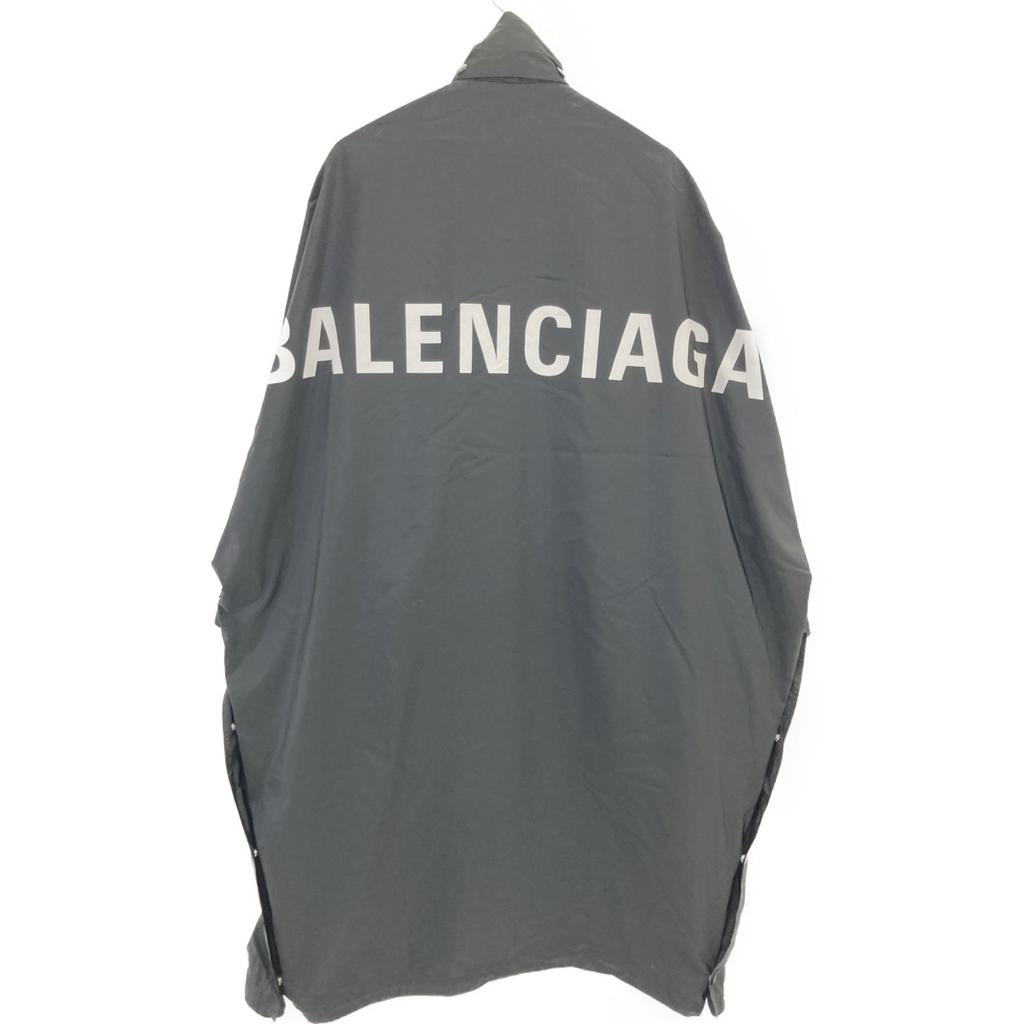 Balenciaga Black 518184 Back Logo Opera Raincoat Coat 34 blackUsed