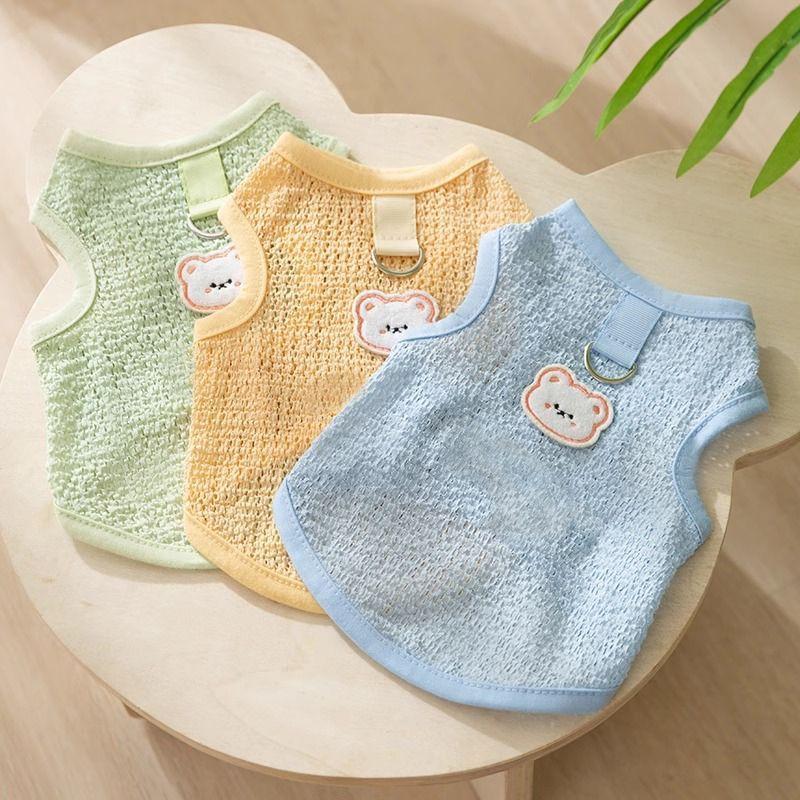 Summer Vest for Small Dogs and Cats – Lightweight Leash-Friendly Attire for Bichon, Teddy, Pomeranian, and Yorkshire