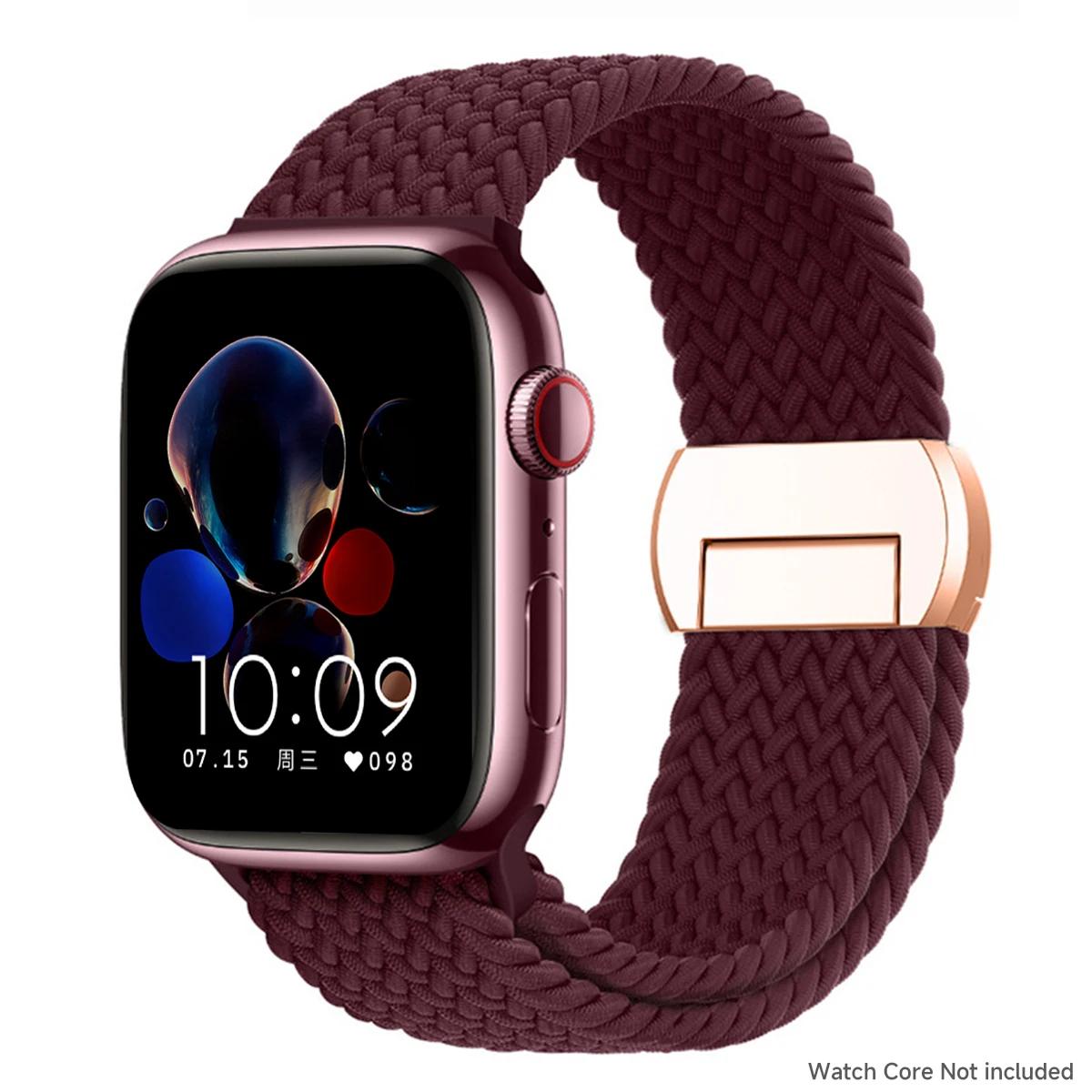 

Плетений ремінець для Apple Watch Band 44мм 40мм 45мм 49мм 41мм 38 пряжка Браслет iWatch Series se 7 6 8 9 10 Ultra2 Магнітний ремінець S10-46mm 42 44 45 49