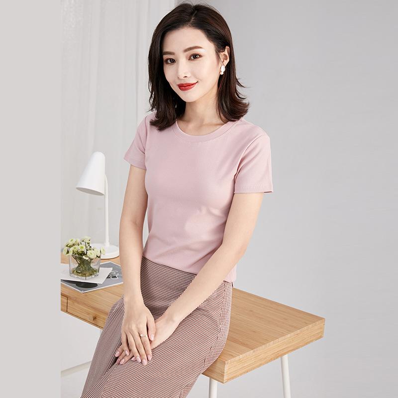 T-shirt a maniche corte a righe stile coreano da indossare sotto girocollo primavera da donna Ins moda donna top ampio taglia grande