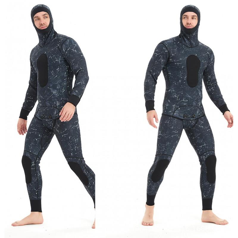 Herren Tarnung 3mm/5mm Neopren Neoprenanzug Set Schnorcheln Surfen Tauchen Schwimmen Wärme UV-Schutz