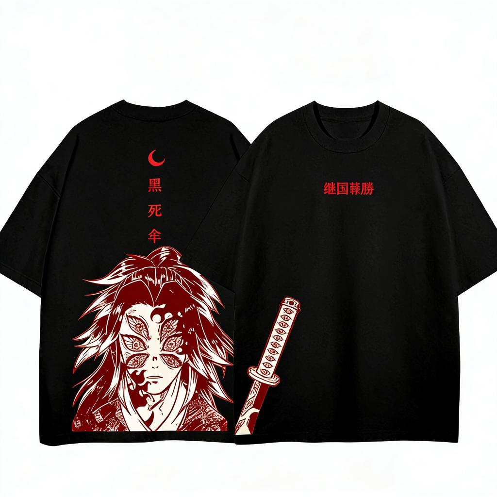 Demon Slayer Anime Kokushibo Yoriichi Printed Tshirt Unisexs and Womens Tshirt Unisexs Top Sports Tshirt Unisexs Tshirt Summer Te