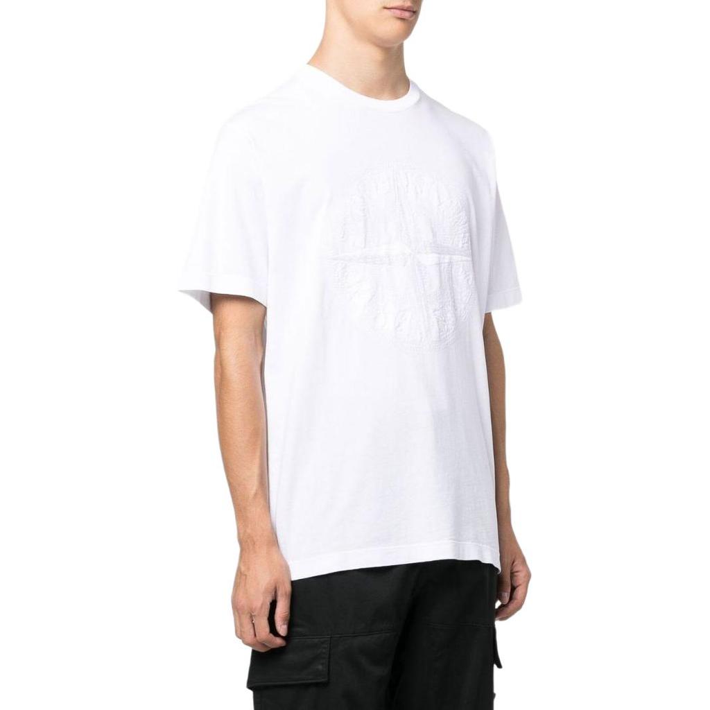 STONE ISLAND FW22 Solid Color Loose Fit Crew Neck Short Sleeve T-Shirt Men Tops White 771521559-V0001