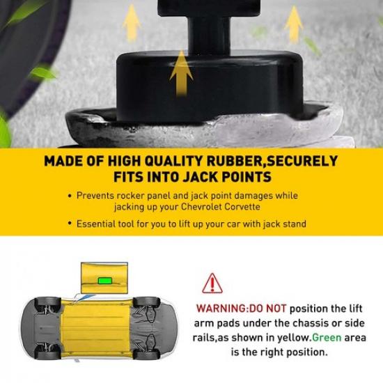 Rubber Jack Jacking Pucks Lift Pad for Chevrolet 45058 Corvette C6 Convertible
