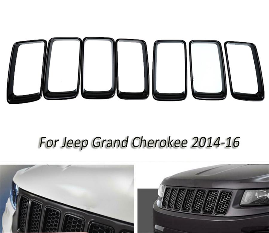 

Glossy Black Front Grille Trim for jeep grand cherokee 2014-2016