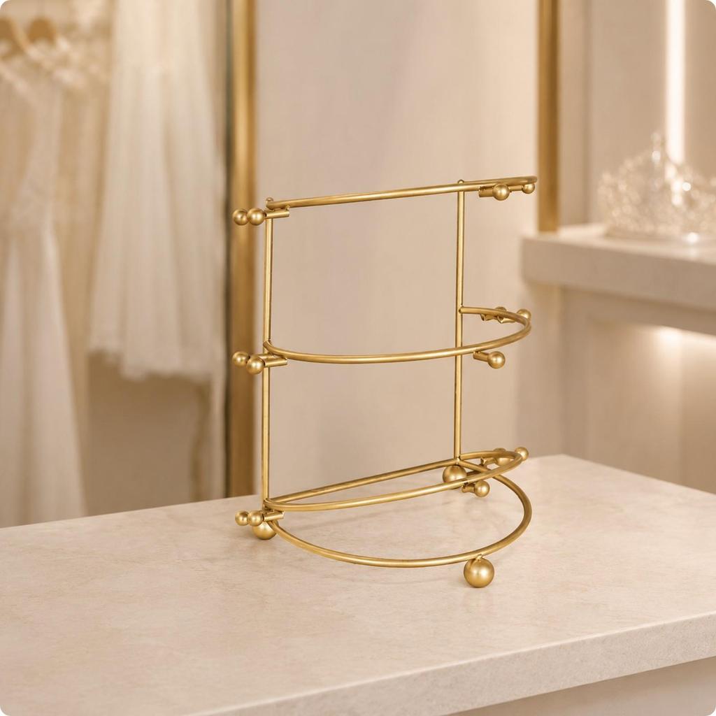 Tiara Display Rack Metal Crown Stand Sturdy for Dressing Rooms, Brides