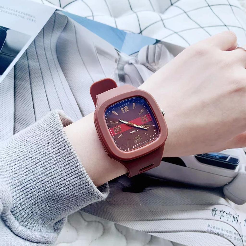 Fashion Women Watches Big Square Ladies Quartz Watch Women's Wristwatch Waterproof Silicone Strap Casual Female Clock Watch