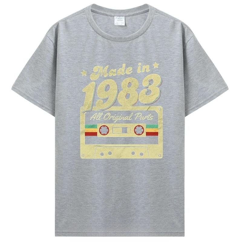 Birthday T Shirts for Unisex Women 1983 Old T Shirt Short Sleeve Graphic Tshirt Casual Clothing Tee Streetwear