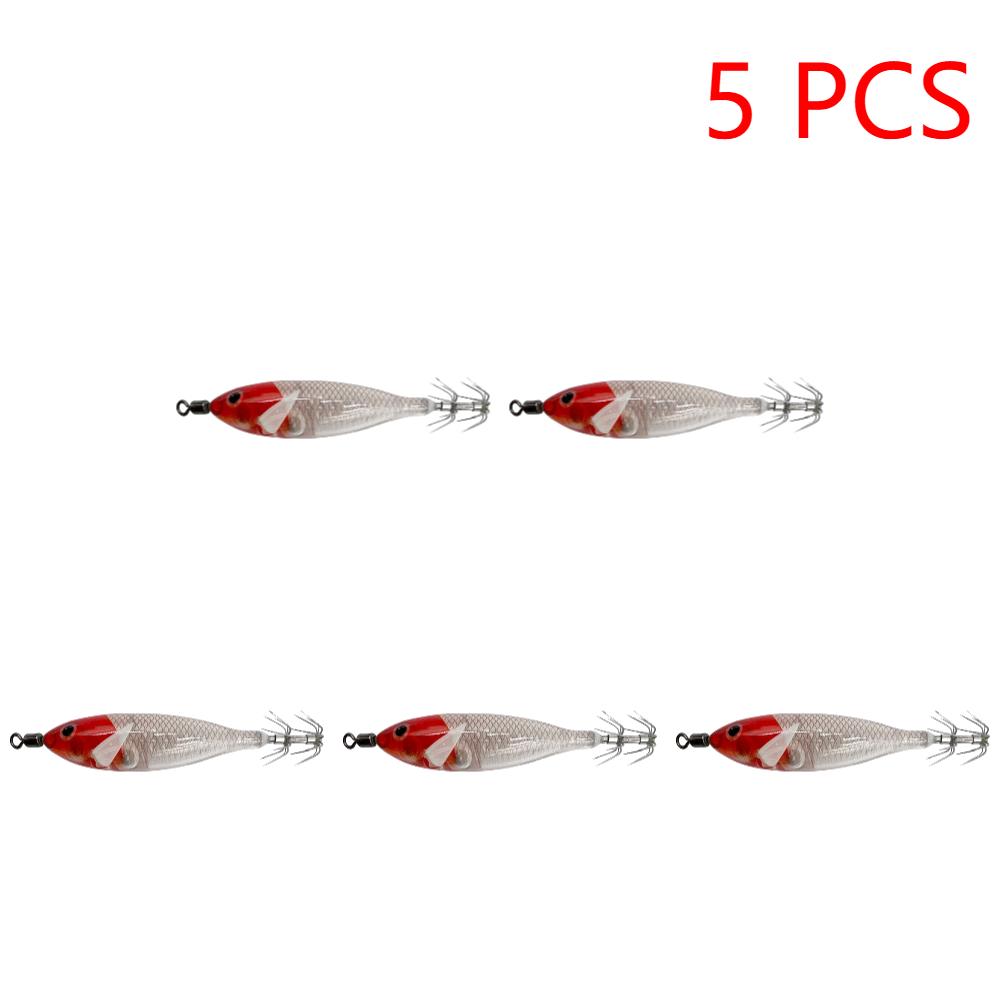 5.7g/8cm Tintenfisch Anlockköder Doppelhaken Lebensechter Tintenfischhaken Angelzubehör Leuchtende Tintenfisch Jig Haken Angelzubehör