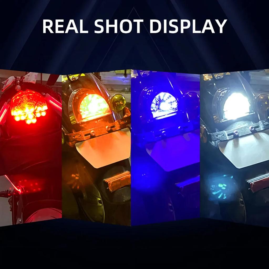 10pcs Motorcycle Strobe Tail Light 1157 Stop Brake Lamp 16SMD Flashing Warning Light for Scooter Motorcycle Accessorie 12V