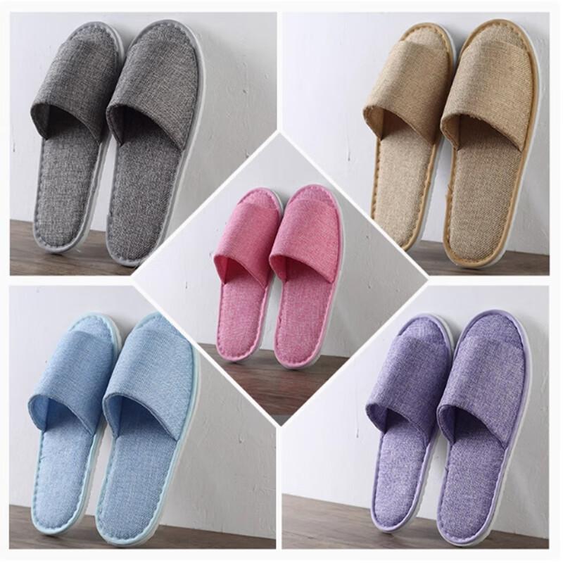 Одноразовые отельные тапочки Shengbi Lai в стиле льна, с полуобертыванием