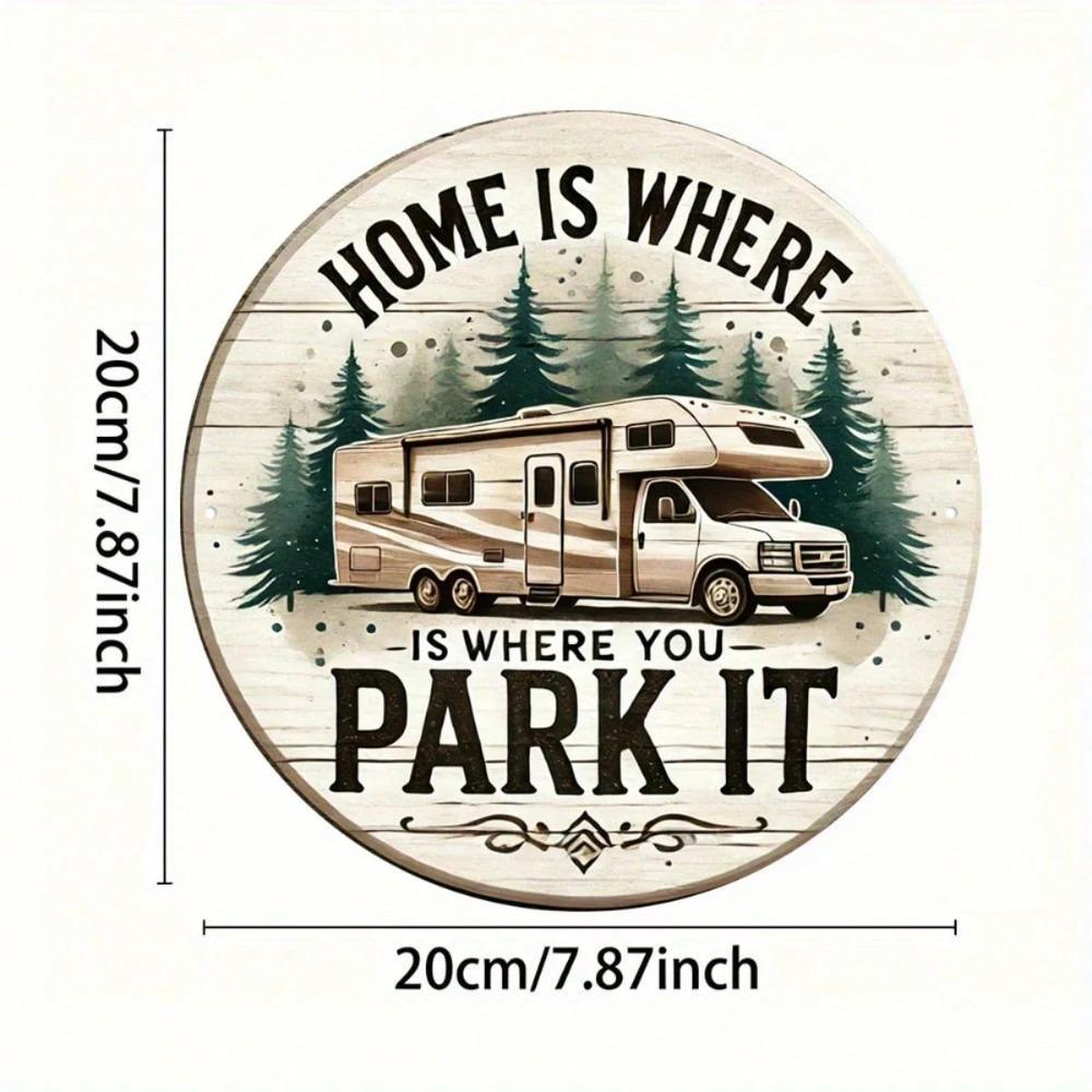 Rustic Round RV Home Metal Wall Art Sign