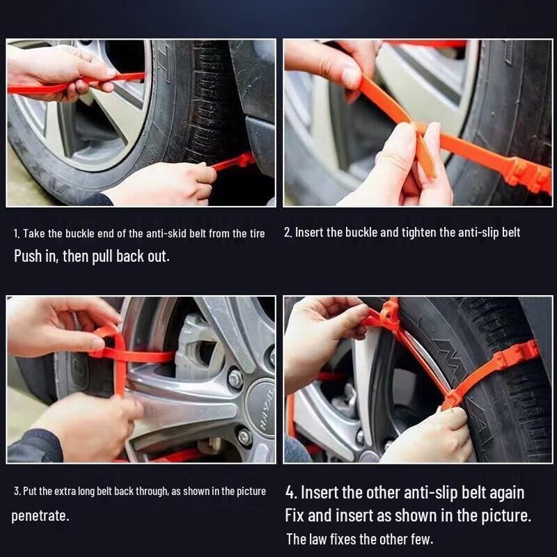 Universal Jack-Free Anti-Skid Snow Chains
