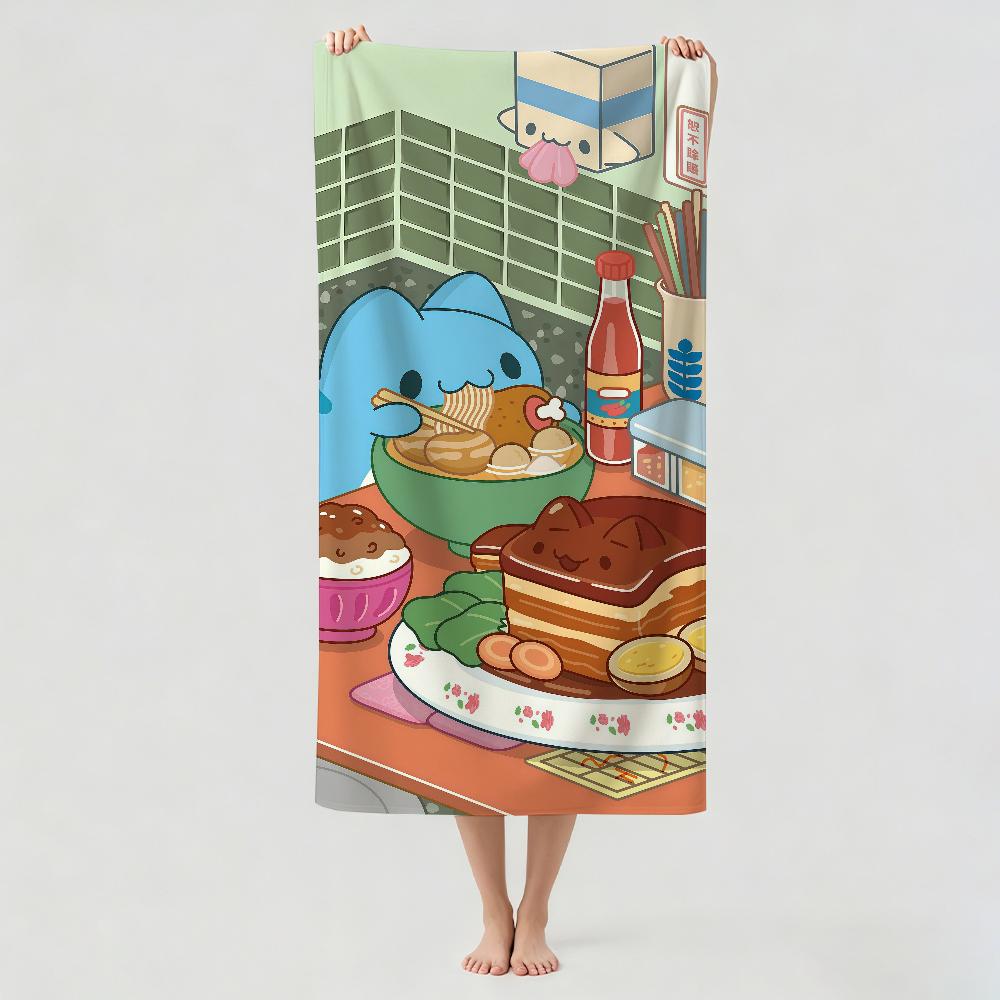 Cartoon cute Bugcat Capoo Towel Drying Bath Towel Applicable To Light Swimming Camping Yoga Beach Out