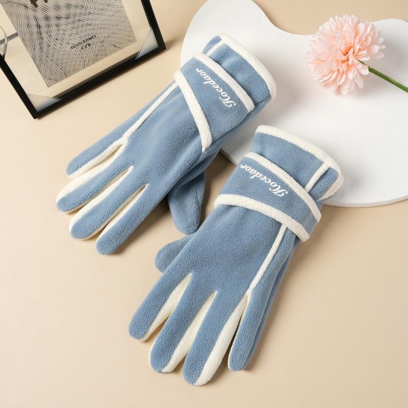 Warm Fleece Lined Full Finger Touchscreen Gloves Women Cycling Hiking Outdoor Winter Sports