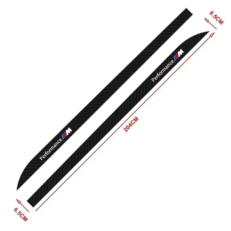 XMVPW1 New X5 For BMW 2pcs Car Side Skirt Sill Carbon Fibre Body Protection Sticker For BMW M Performance 1 3 5 7 Series M3 M4 M5 M6 X1