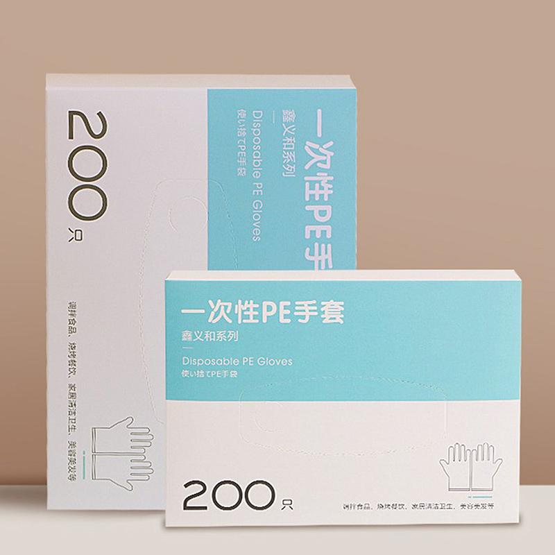 

200 шт./кор. одноразовые пищевые пластиковые перчатки для дома, кухни, ресторана, барбекю