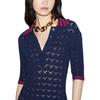 (WMNS) Gucci Cotton Lace Polo Dress 'Dark Blue' Women's 792041-XKD4C-4735