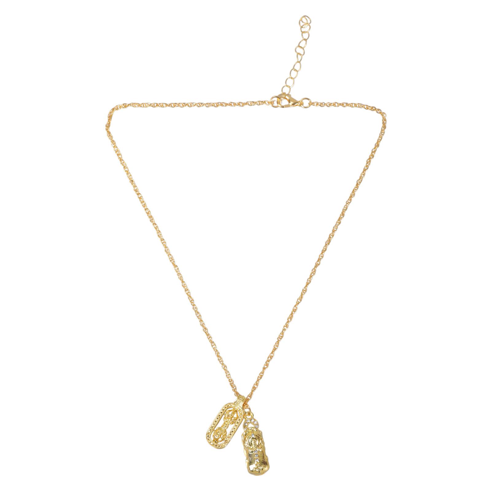 

Luck Charm Pendant Necklace Adjustable Necklace Alloy Texture Fashion Necklace Trendy Jewelry Suitable for Women