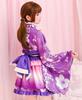 Milky Time Yukata, Japanese Style Miniskirt, Cute Cosplay Halloween Costume Set, Summer Festival, Oiran (Purple)