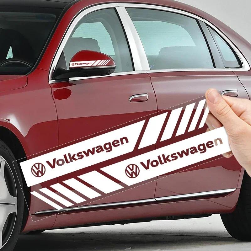 Automobilis Volkswagen VW 2 vnt. Automobilio PVC Juostelės Lenktynių Juostelės Galinio Vaizdo Veidrodėlio Lipdukai Volkswagen Golf-7 4 5 6 CC T-ROC Sharan Pa