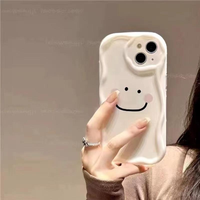 Blush smiley face for iphone15promax mobile phone case Apple 16 anti-drop 14pro simple 13/12 girl